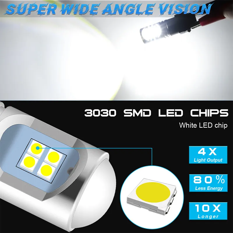 3156/3157 Реверсивный стоп-сигнал автомобиля, указывающий поворот, парковочный светильник лампы DC12-30V белого цвета светодиодный чип светильника обратного хода 2шт вкл.