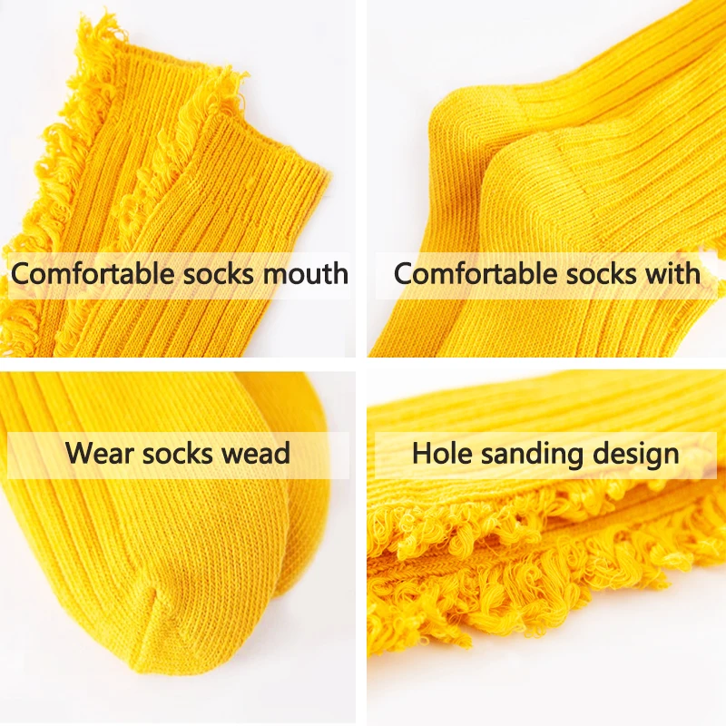 

3 Pair Summer candy color Socks Women hollow out Hole Beggar Cotton Frilly Original Design Novelty Tide Fluffy Non-slip Breathab