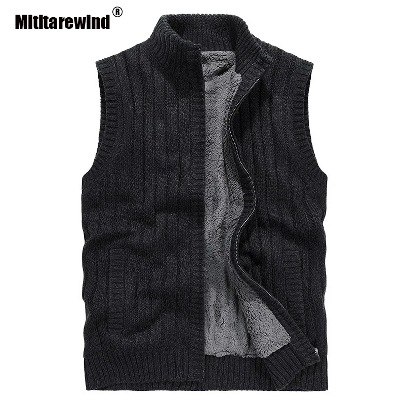 Трикотажный жилет в стиле милитари мужской свитер бархатный толстый Флисовая