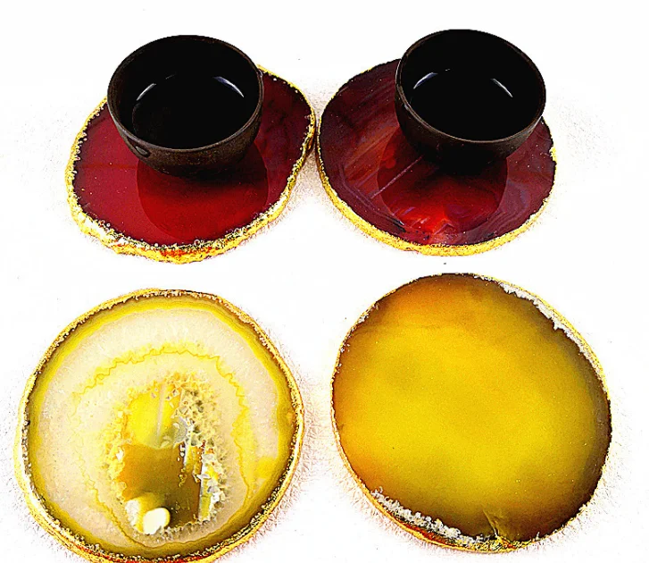 Натуральный агат ювелирные изделия ломтики каботажное судно полированного