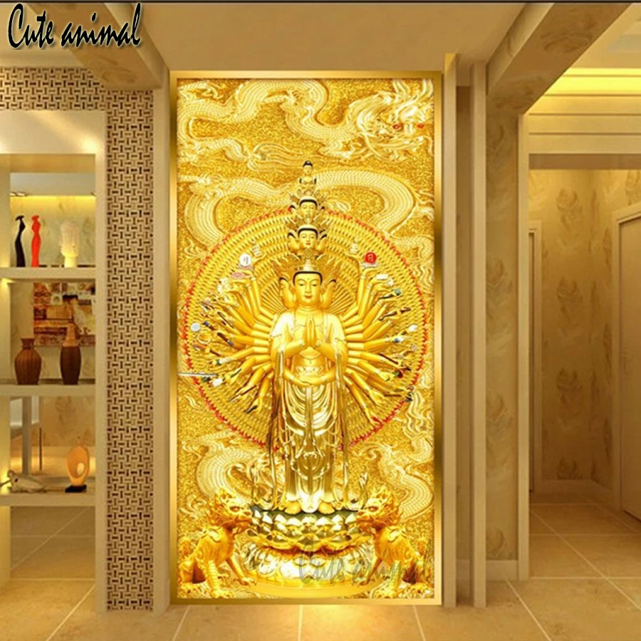 

5d diy Алмазная Картина Вышивка крестом 3d тысяча рук Guanyin Алмазная вышивка квадратная Круглая Полная Алмазная мозаика для украшения