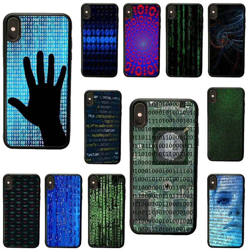 Бинарные код оптический чехлы для телефонов PC жесткий пластиковый чехол iphone 8 7 6 6S