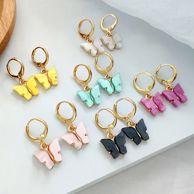 JJFOUCS модные серьги капли в форме бабочки женские акриловые 2019 простые виде