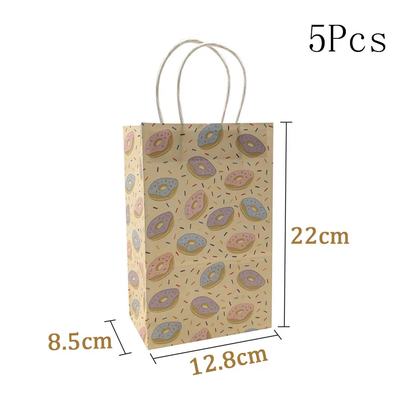 paper bag Chicinlife пончик баннер бумажный стаканчик салфетки тарелки с днем рождения Юбилей ребенка душ конфеты украшение для бара и вечеринки пончик Вечерние - Цвет: paper bag