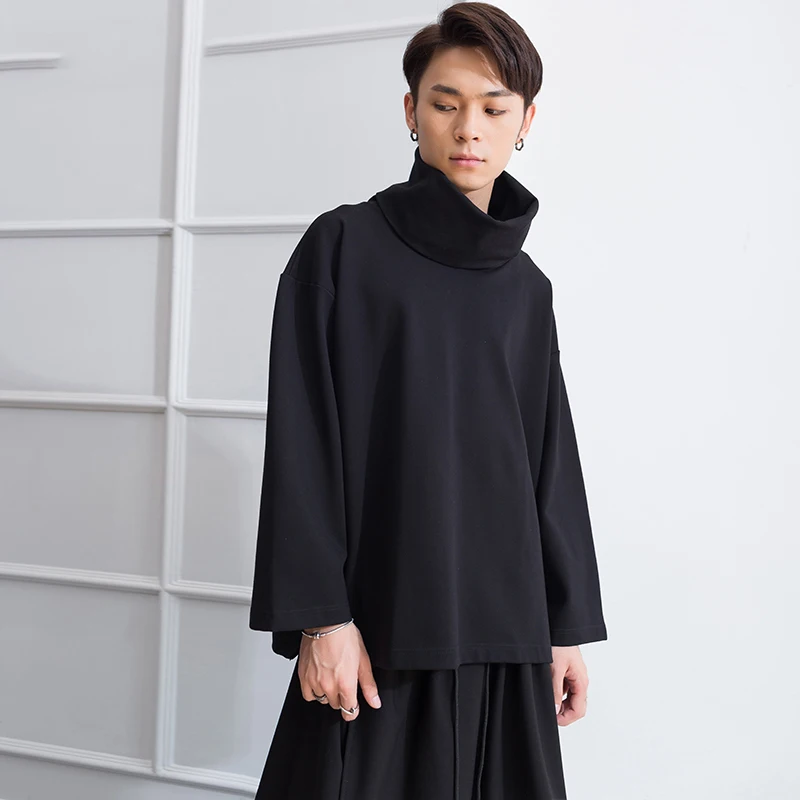 M-4XL осенне-зимние модели плюс бархатный темный черный мужской пуловер с высоким