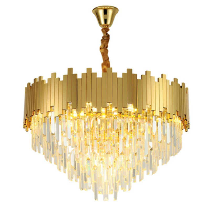 Современная хрустальная люстра для гостиной Роскошная золотая круглая из