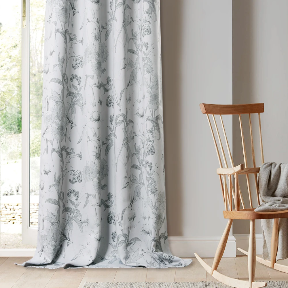 1 шт. светонепроницаемые шторы с цветочным принтом|Занавески| |