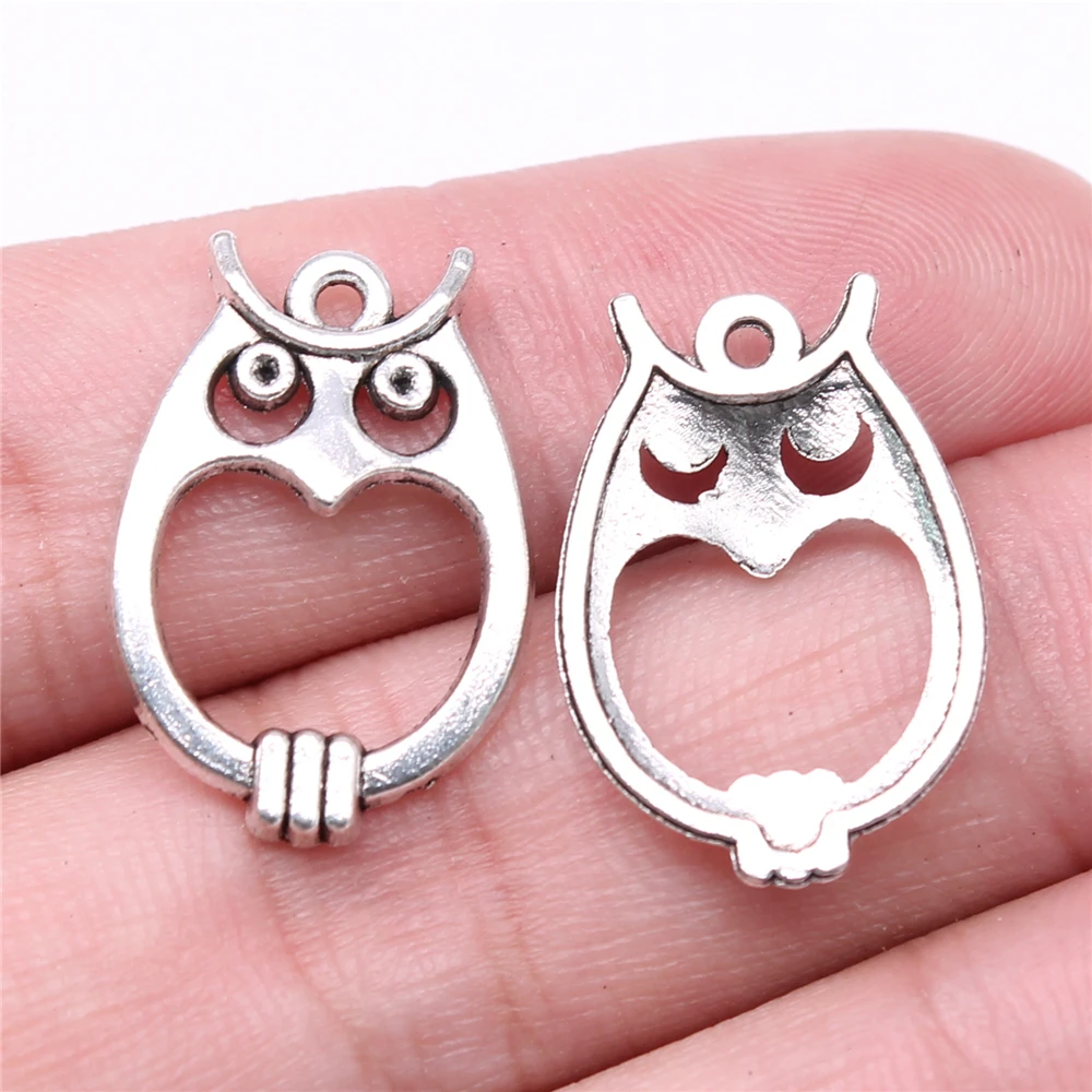 

Wholesale 150pcs/bag 23x16mm Owl Charm For Jewelry Making Antique Silver Color Antique Bronze Color Jewelry Findings