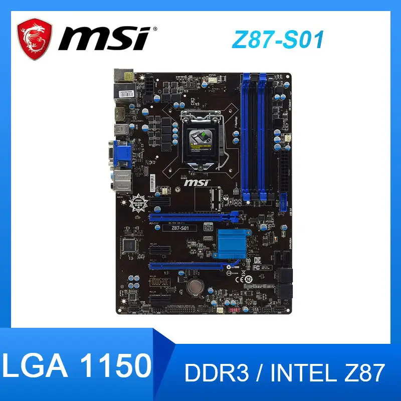 

Материнская плата MSI Z87-S01 LGA 1150 DDR3 16G ATX для intel Core