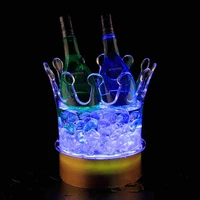 crown champagne ice bucket led beer holder bar cooler container acrylic transparent ice decorations