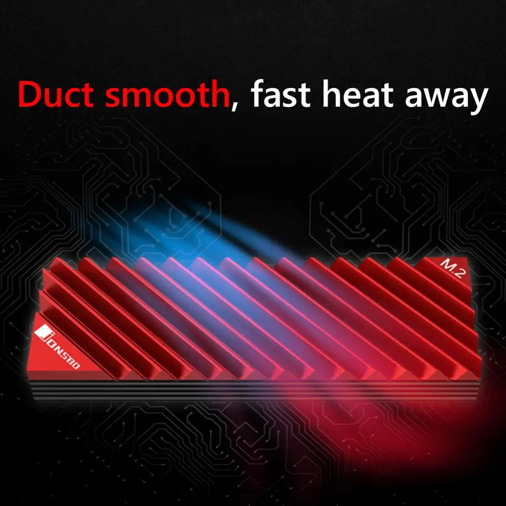 Jonsbo Radiator Heat Sink Cooling Pads M.2 2280 NVMe SSD Disk Aluminum DissipationThermal Pad for m2 Desktop PC | Компьютеры и офис