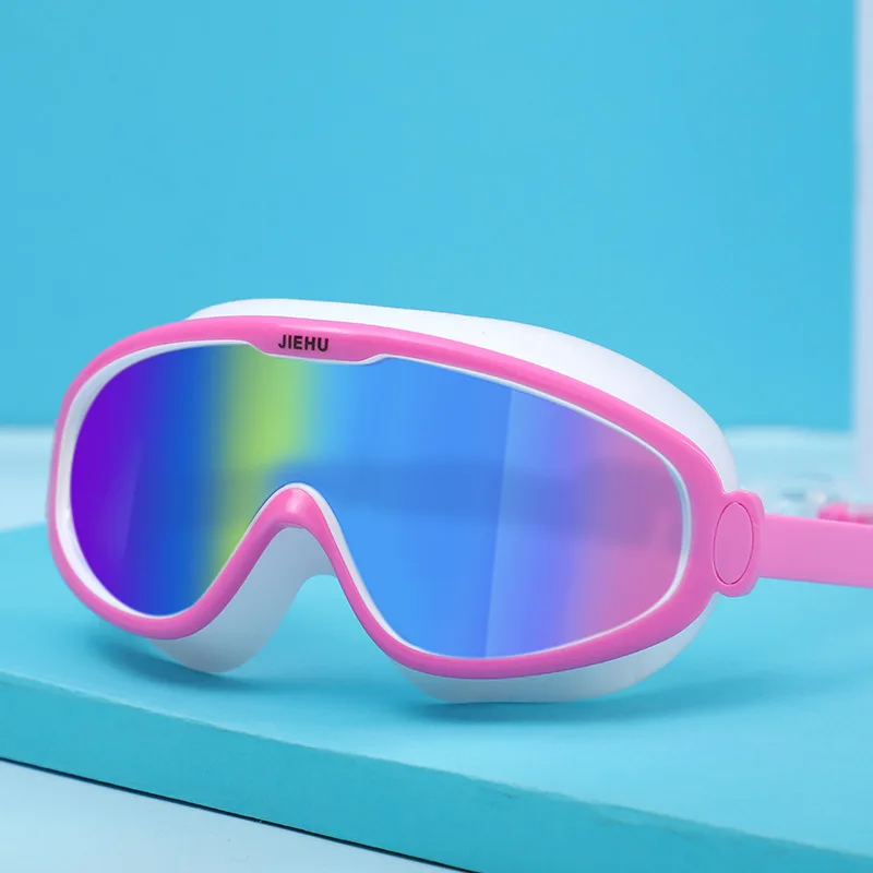 

2021 Multicolor children's big frame swimming goggles swimming cap set anti-fog and waterproof HD outdoor water swimming sports