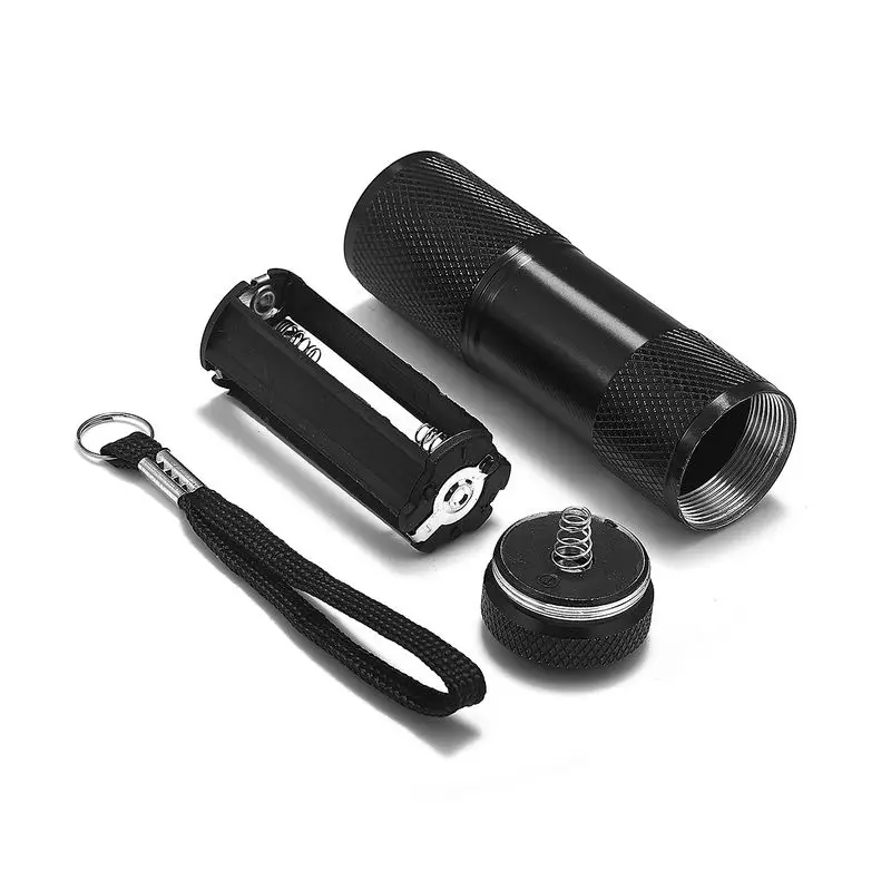 100 шт. Новый УФ-фонарик 9 светодиодов нм портативный светодиодный мини-фонарь