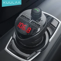 kuulaa car charger fm transmitter bluetooth mp3 player usb charger for cars tf card car kit 3 4a dual charger cell phone