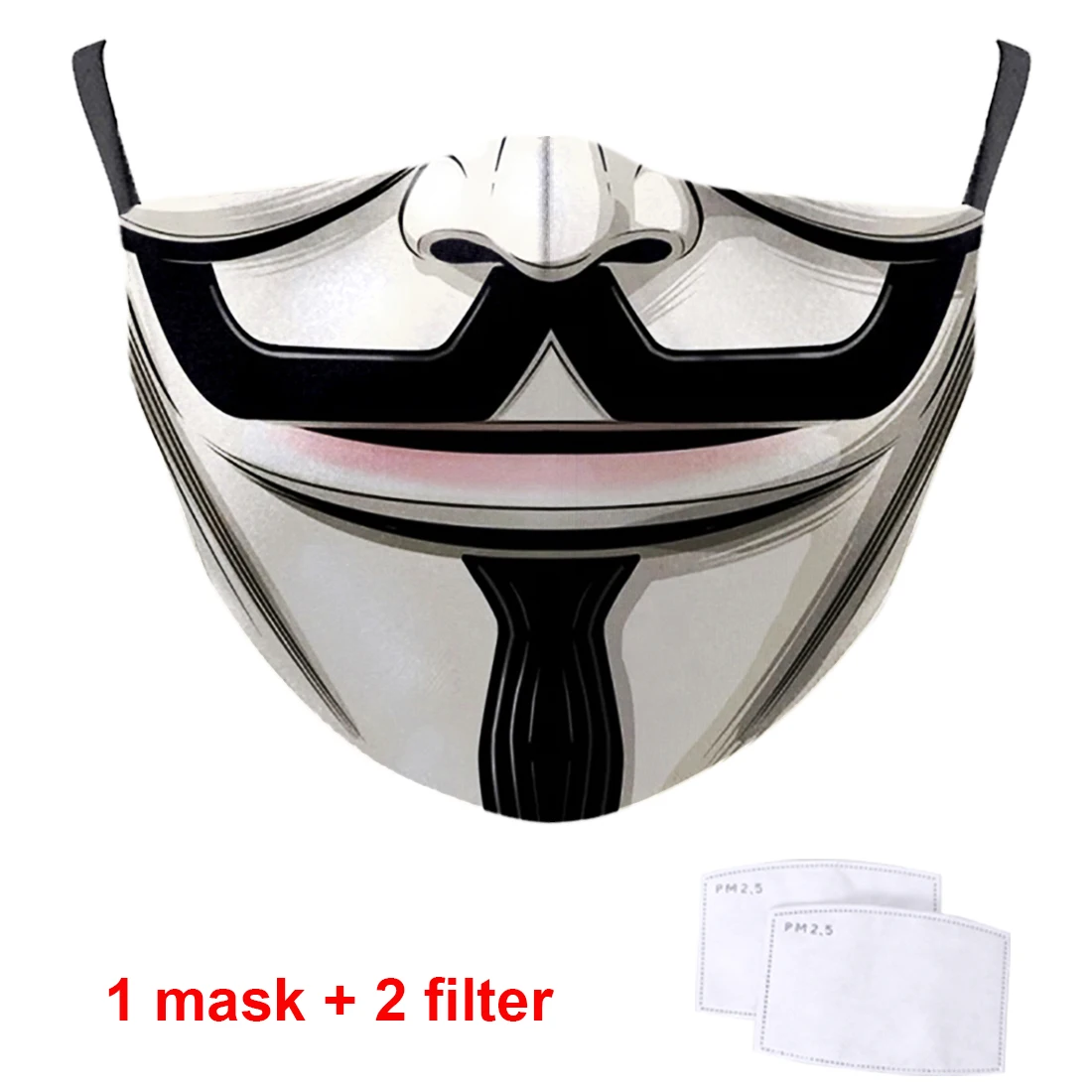 

V for Vendetta mondkapjes met filter Protection PM2.5 Dustproof washable soft Masks Mouth Muffle Respirator Face Anti Dust Masks
