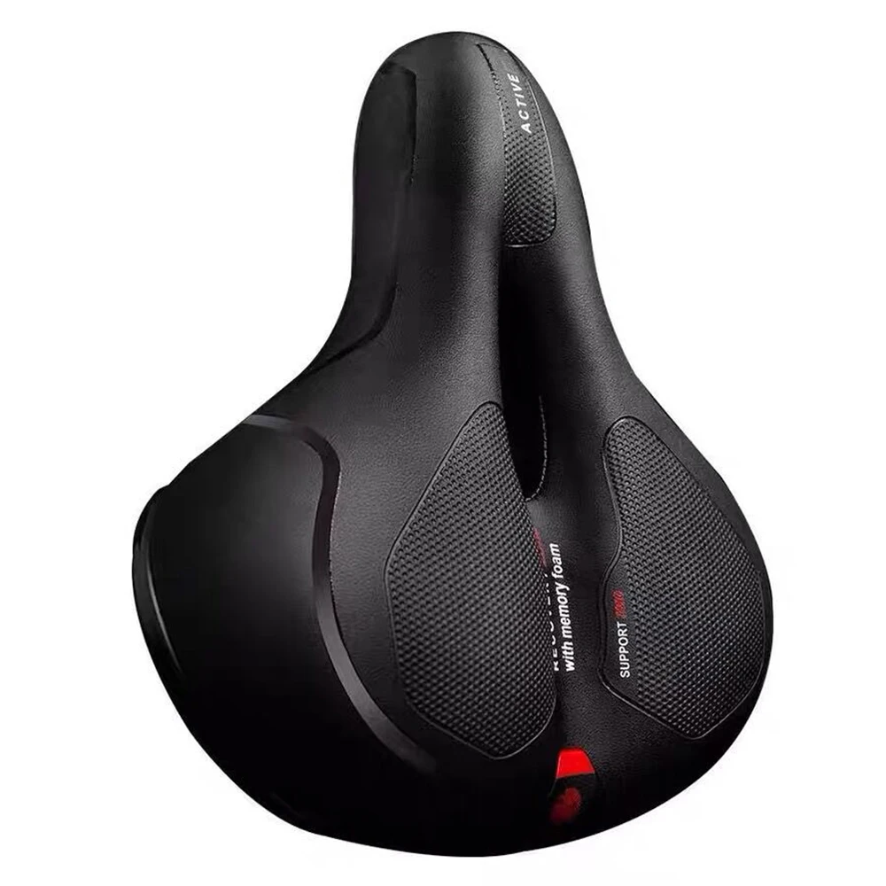 

Leather Reflective Bike Saddle Mtb Road Bike Shock Absorbing Big Butt Hollow Cushion Bicycle Accessories