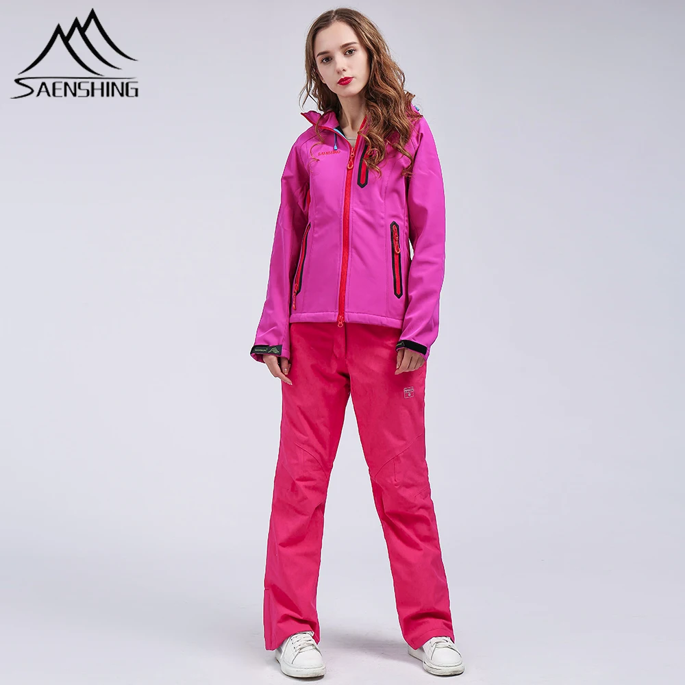 suit4 SAENSHING лыжные штаны Женская куртка softwell Пальто сноуборд горные лыжные брюки высокое качество утолщаются теплые зимние уличные - Цвет: suit4