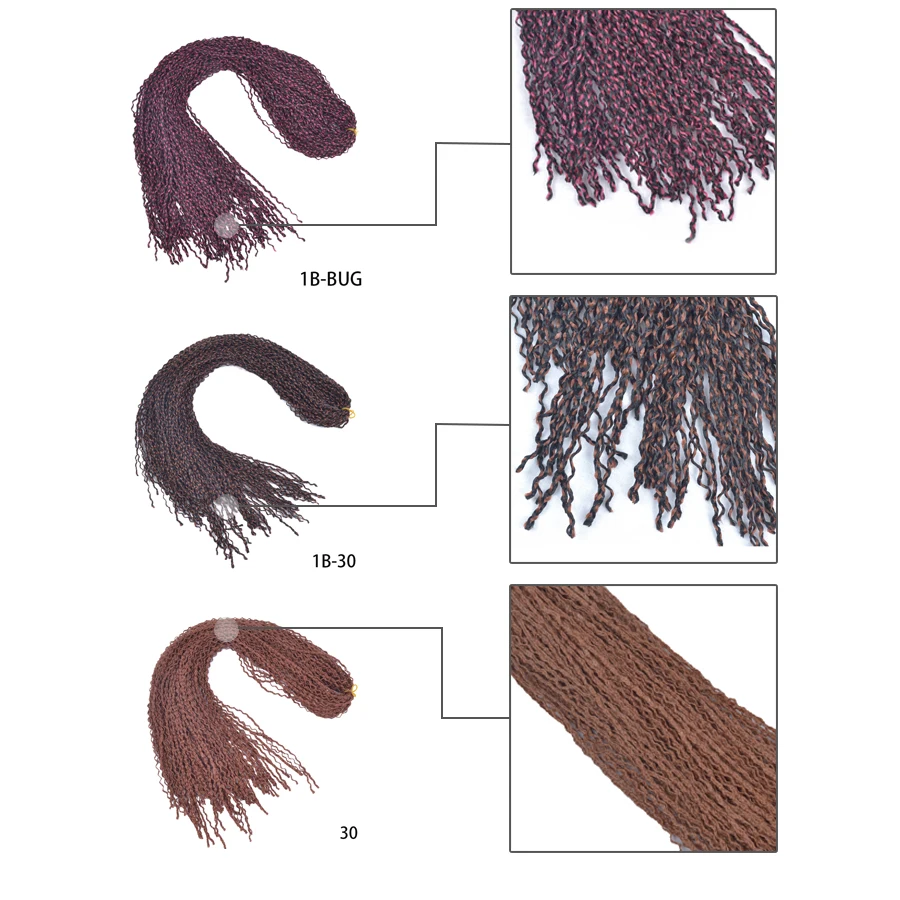 Eunice синтетические косички тонкие закрученные волосы 28 дюймов плетеные в