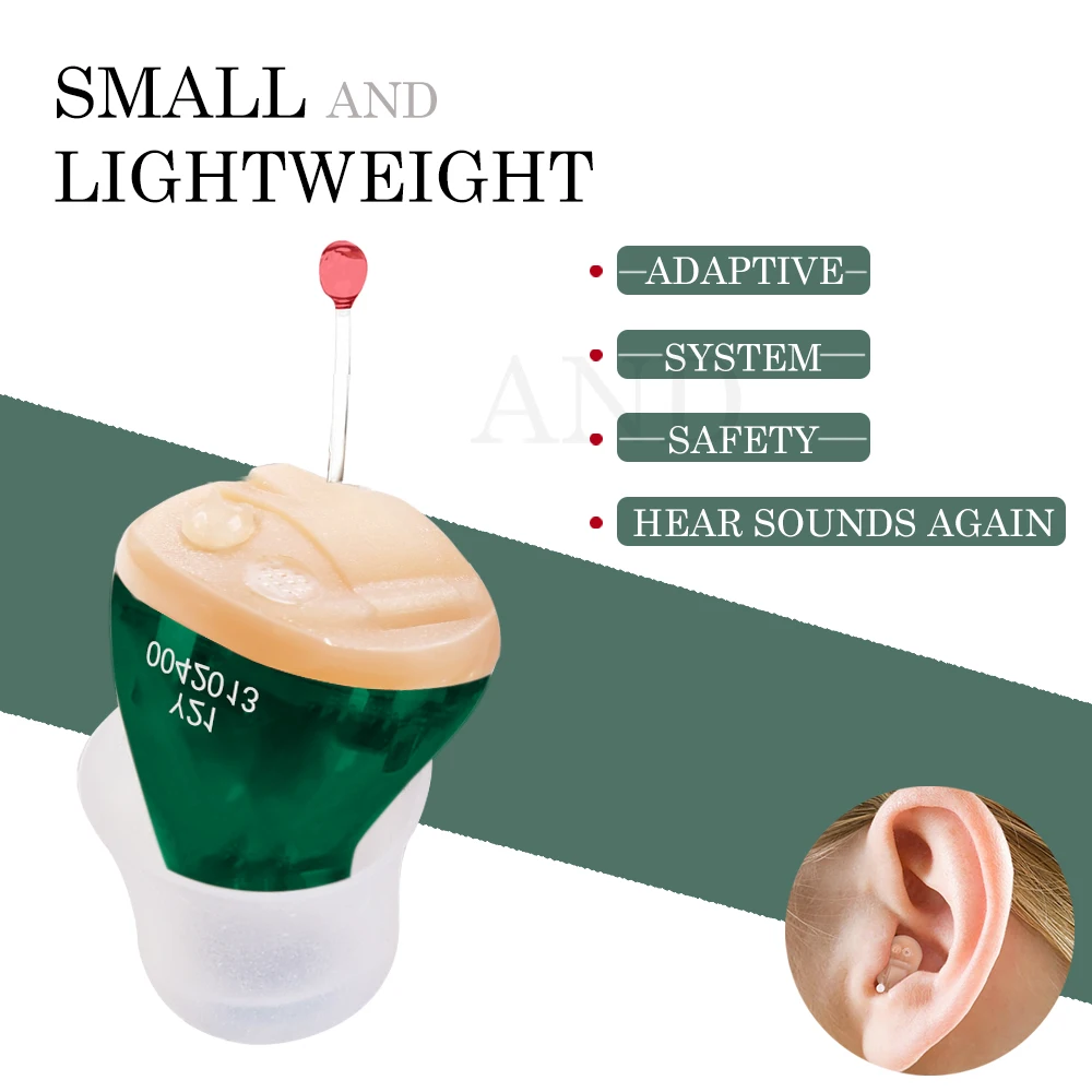 

Mirasing Hearing Aids Audifonos Y21 Portable ITC Digital Mini in Ear Sound Amplifier Invisible Hearing Aid for Elderly/Deaf