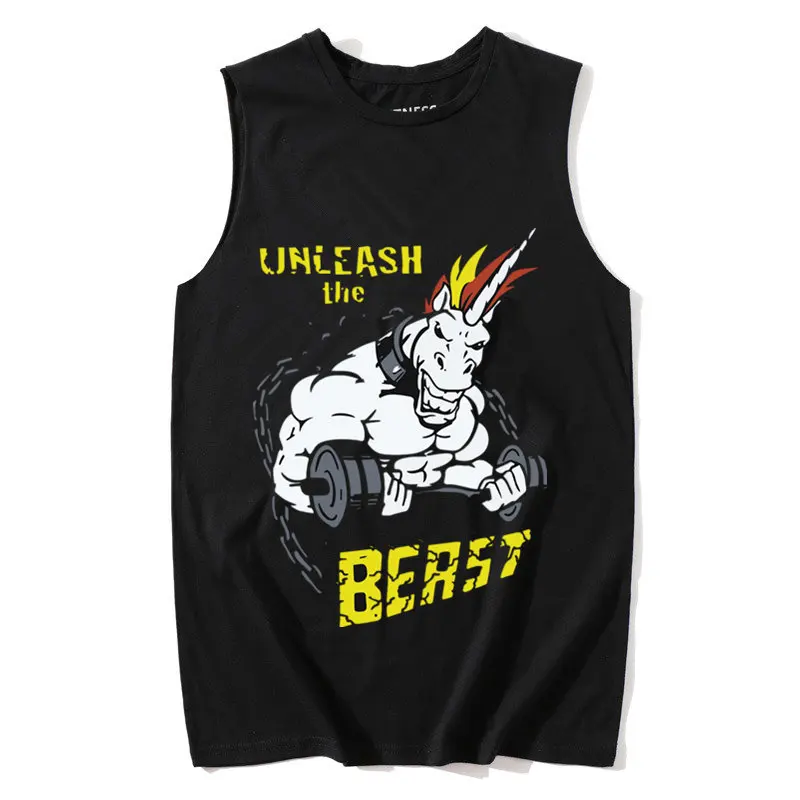 Women Ladies Casual Vest Tank Tops Fitness cotton unicorn printed Workout Sleeveless Top Summer Tank Tops women fashion tank