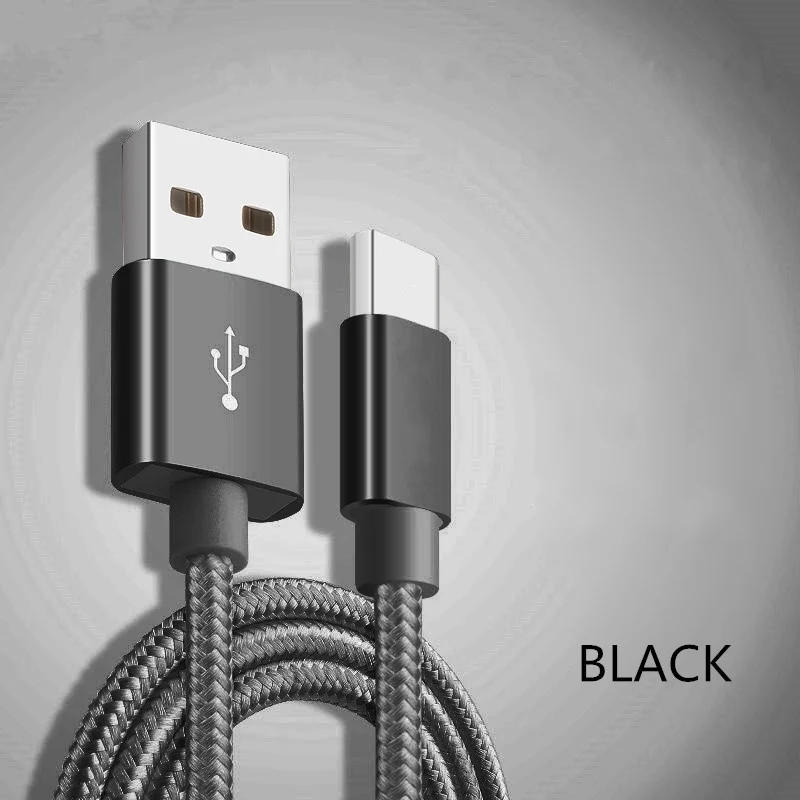 Сверхдлинный нейлоновый Плетеный зарядный usb кабель 1 м/2 м/3 м без спутывания Шнур