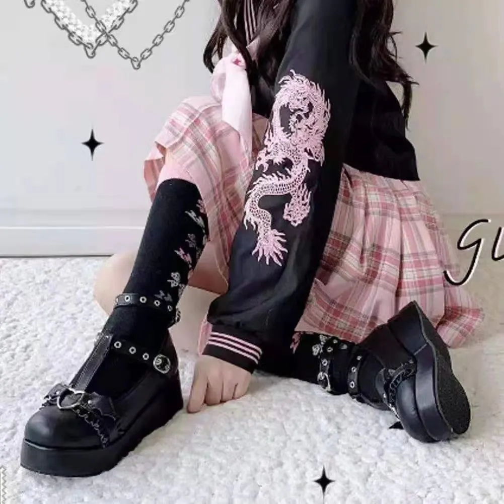 

Lolita High Platform Small Leather Shoes Spring Autumn Mary Janes Pumps Platform Wedges Sweet Gothic Punk Shoes Cosplay Shoes