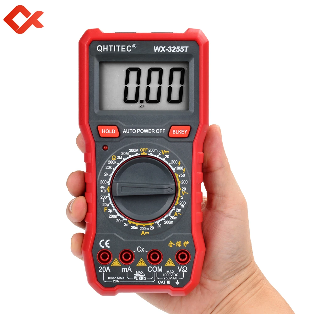

Professional Digital Multimeter Tester Backlight AC/DC Ammeter Voltmeter 3 In 1 Electrician Tools Capacimeter Ohm Meter WX3255T