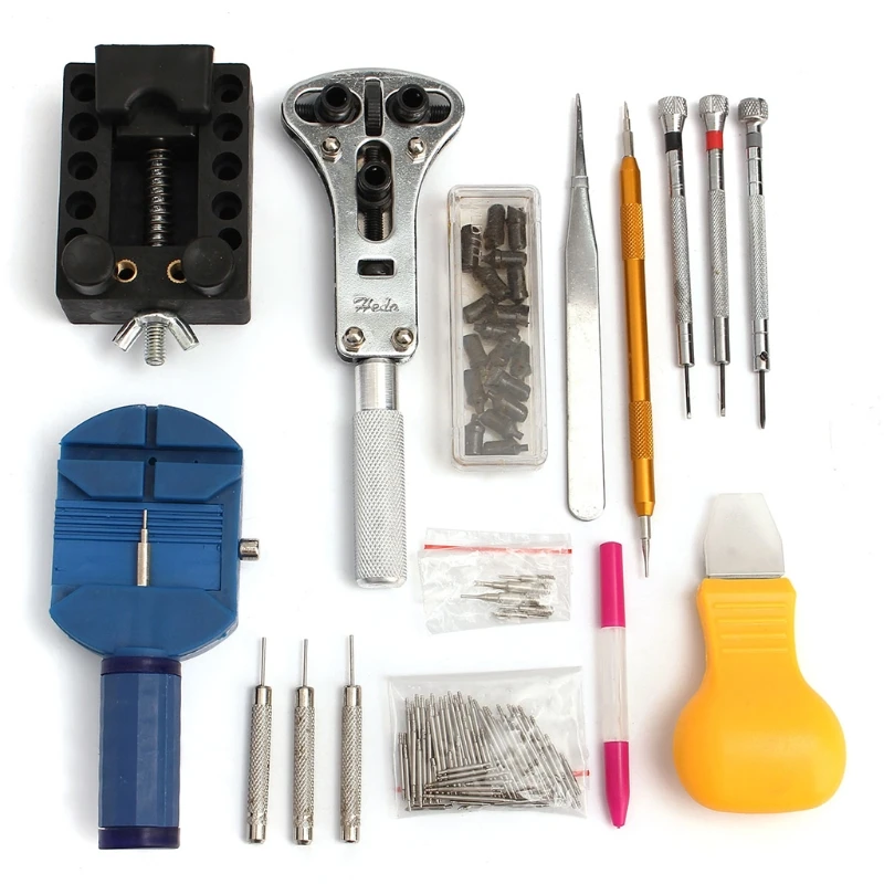 

144Pcs Watch Back Case Opener Remover Repair Screwdriver Kit Watchmaker Tool Set Antimagnetic Stainless Steel Tweezers
