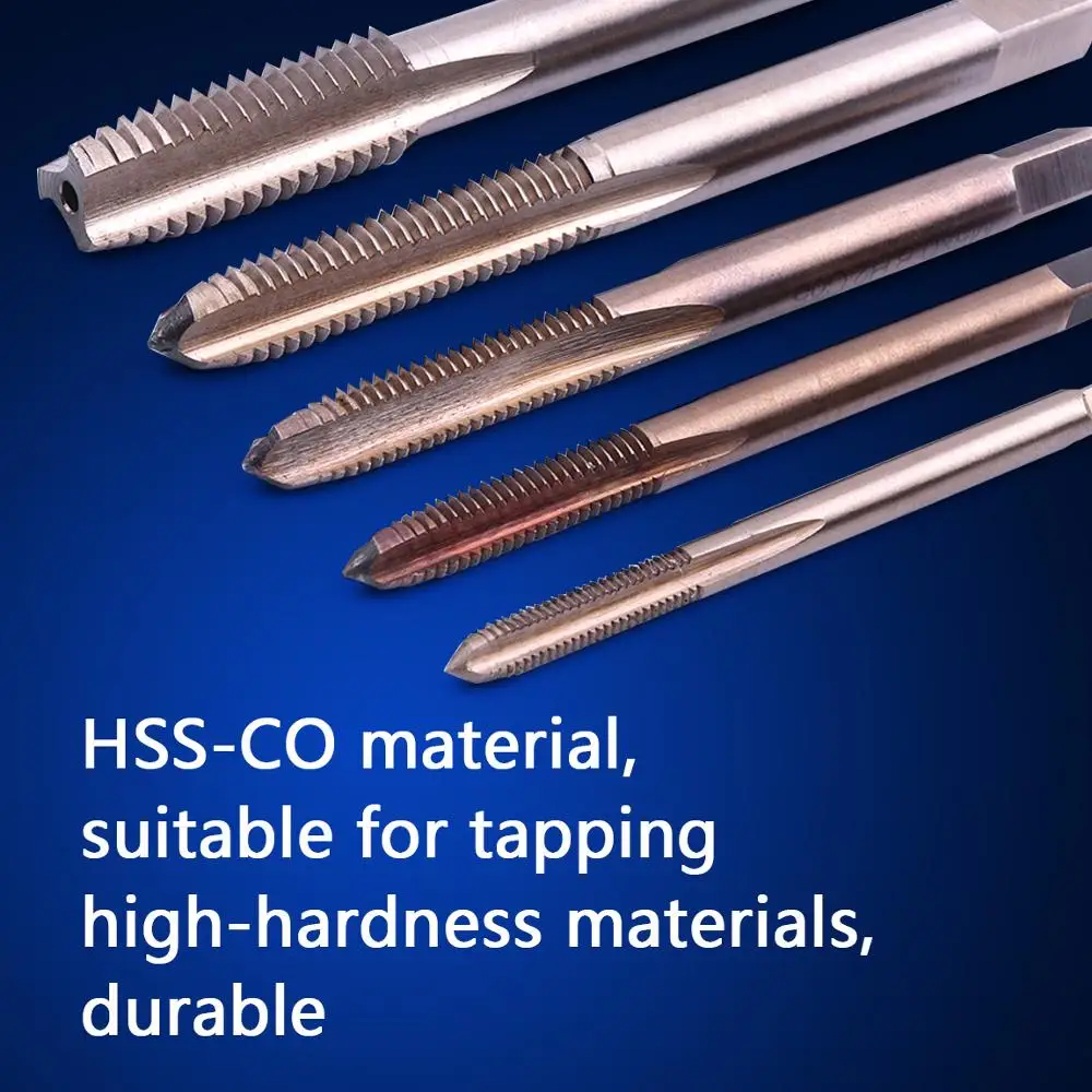 CHEERBRIGHT 1pc HSS-CO Spiral Fluted Machine Screw Thread Metric Plug Tap H2 Hand M3/M4/M5/M6/M8 Taps Set | Инструменты