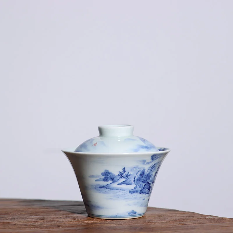 Paisaje azul y blanco, visi&oacute;n art&iacute;stica, JingLin oculto, literiati, viento, dos tueen, herradura, 140 cc-3