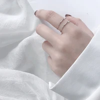 925 sterling silver ladys opening ring ins simple double geometry birthday gift cool wind