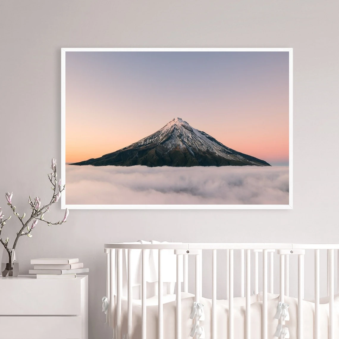 

Mt Taranaki Sunrise Print, Volcano mountain Wall Art Print, Beautiful Original photography print from New Zealand Poster