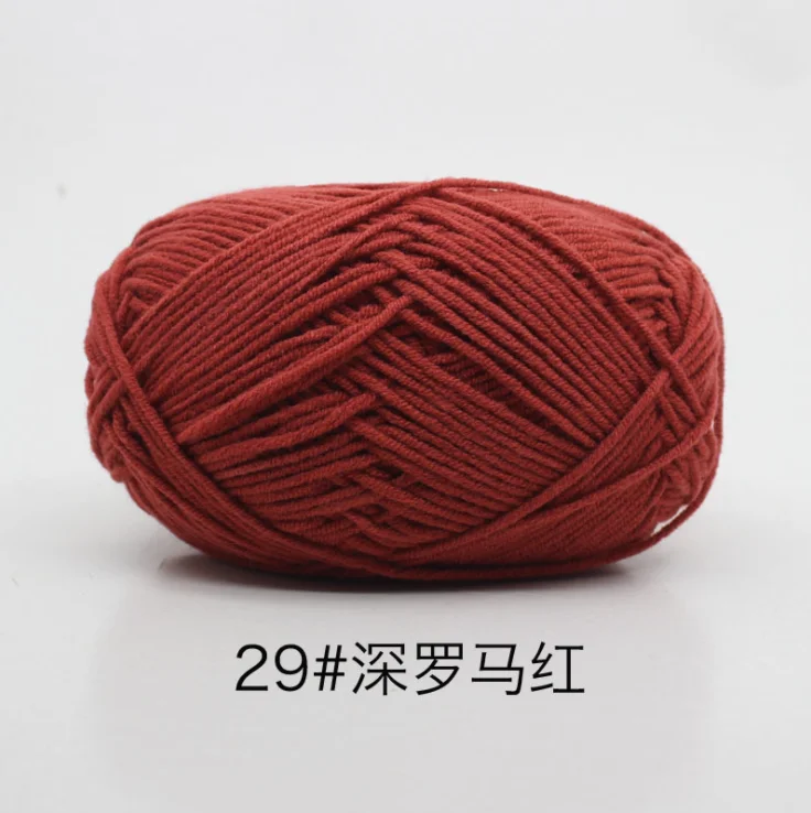 29 Mylb Skeins мягкие ручные вязаные детские крючки для вязания шерстью расчесывание хлопчатобумажная пряжа молочного цвета 4 Plys Hot 50 г/шт - Цвет: 29