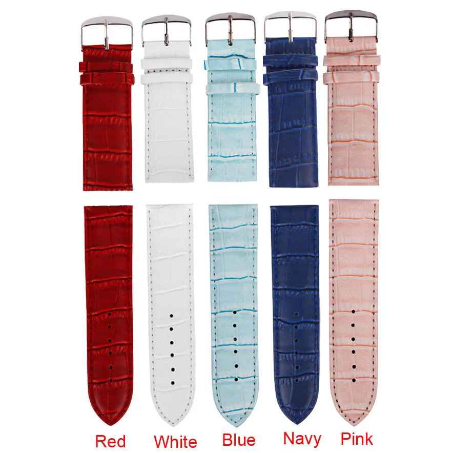 

Fast delivery 18mm Width Female Watch strap High Quality Soft Sweatband Genuine Leather Strap Steel Buckle Wrist Watch Band