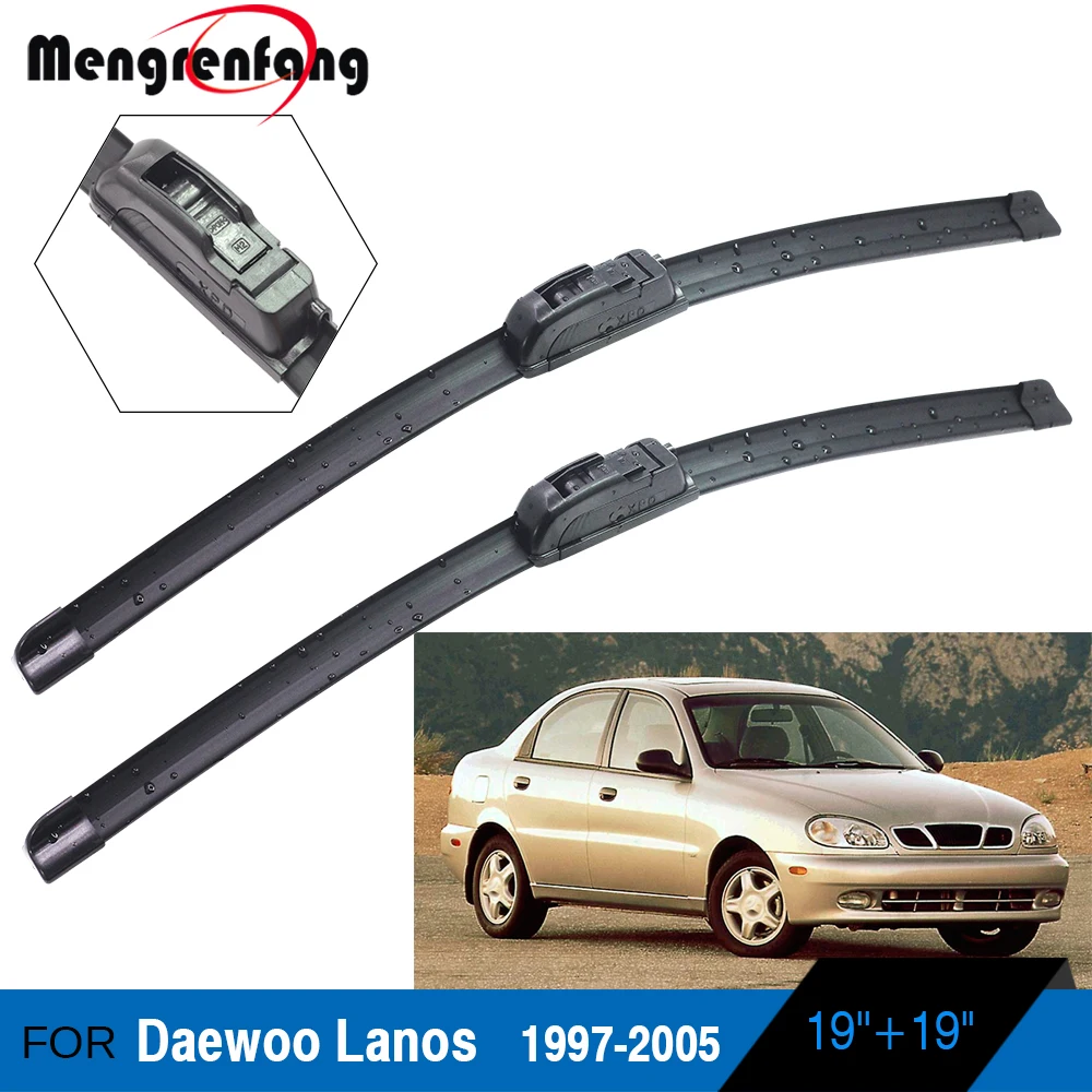 Щетки стеклоочистителя для Daewoo Lanos 1997-2005 бескаркасные мягкие резиновые передние