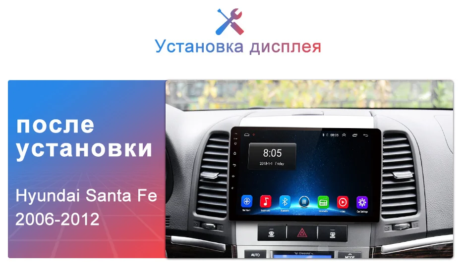 Junsun V1 Android 9,0 2G+ 32G DSP автомобильный Радио мультимедийный видео плеер для hyundai Santa Fe 2 2006-2012 навигация gps 2 din без dvd
