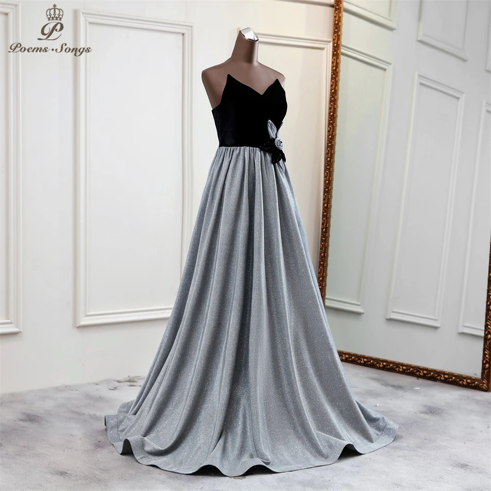 Женское вечернее платье до пола длинное с цветочным принтом расшитое пайетками