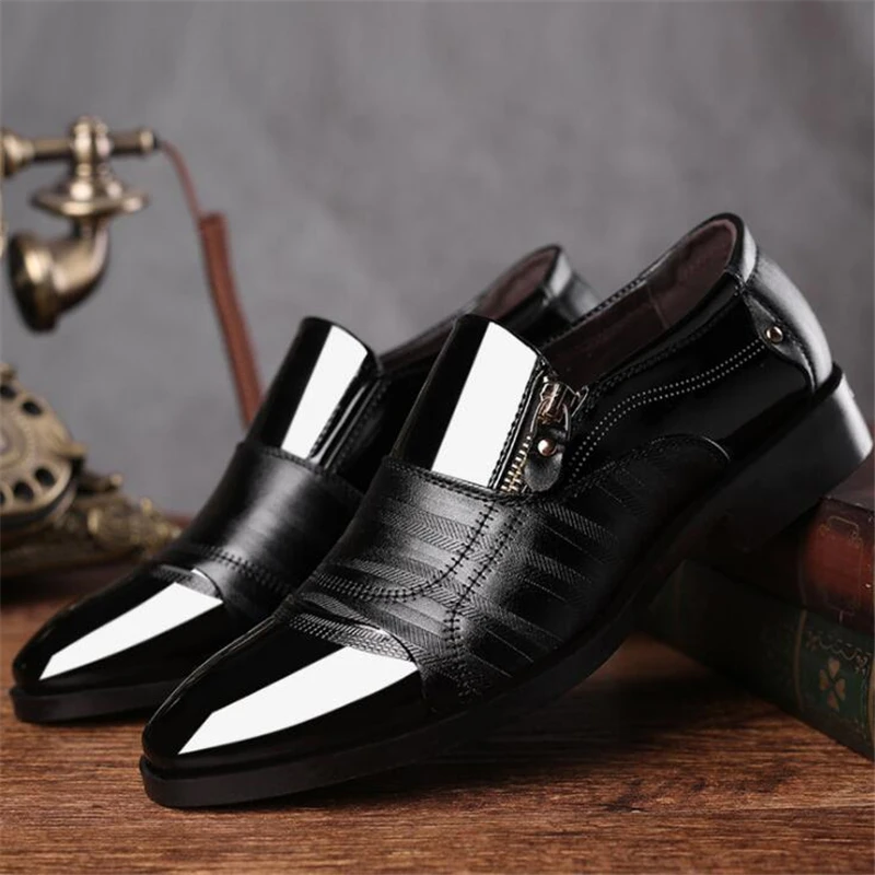 Туфли мужские из ПУ кожи повседневные лоферы модные брендовые дизайнерские