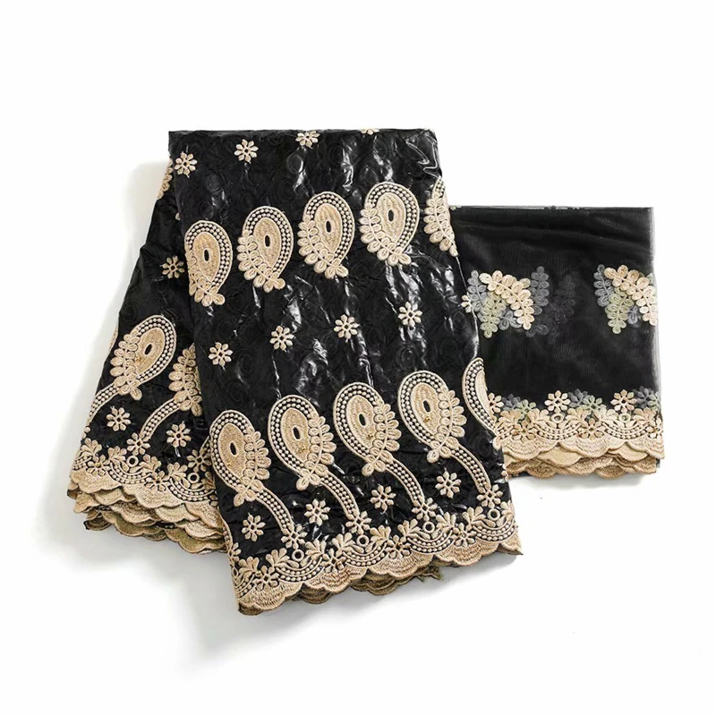 

High Quality Bazin Riche With Tulle Lace Fabric African Bazin fabric Basin Material for women dress 5+2 Yards