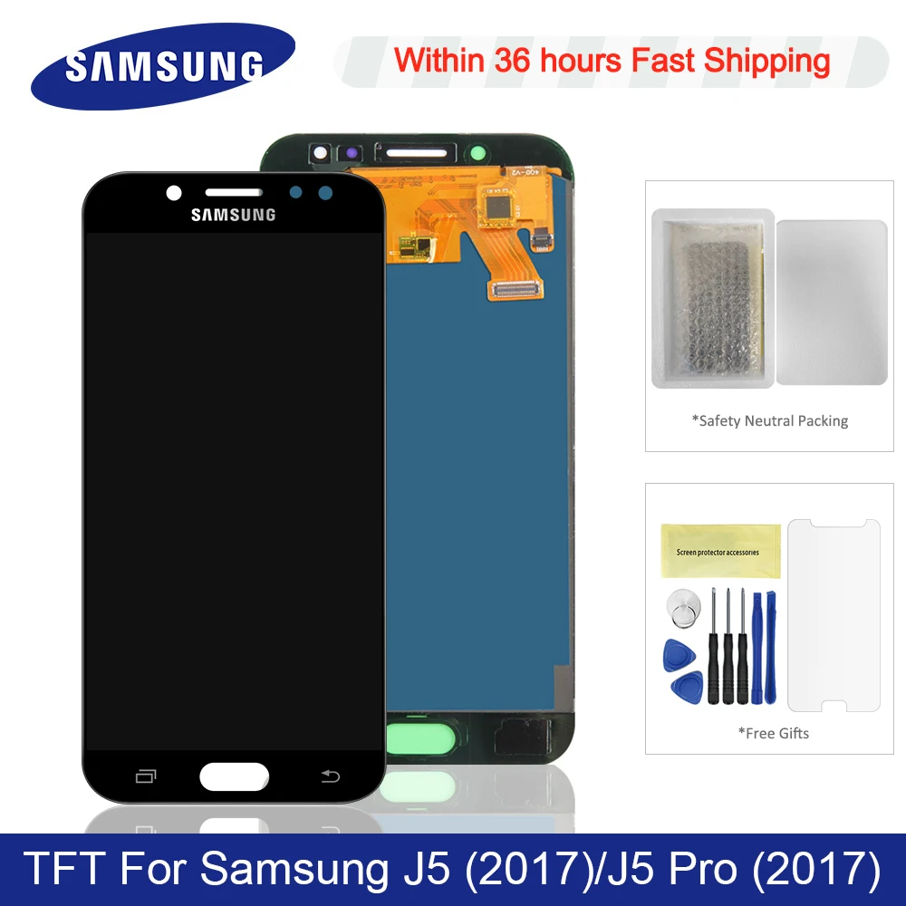 Adjustable Brightness TFT For 5.2'' Samsung Galaxy J5 LCD Display+ Touch Screen Digitizer Replacement For J5 Pro J530