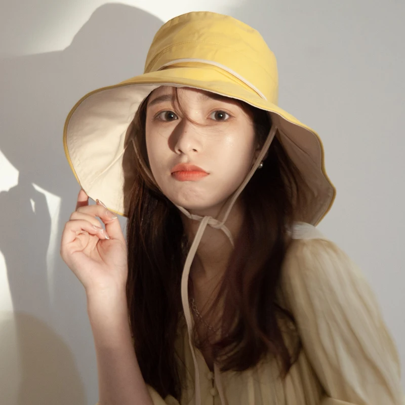 

Summer Sunshade Hat with Big Brim for Face Bow with Big Brim for UV Protection Hat To Show Small Face