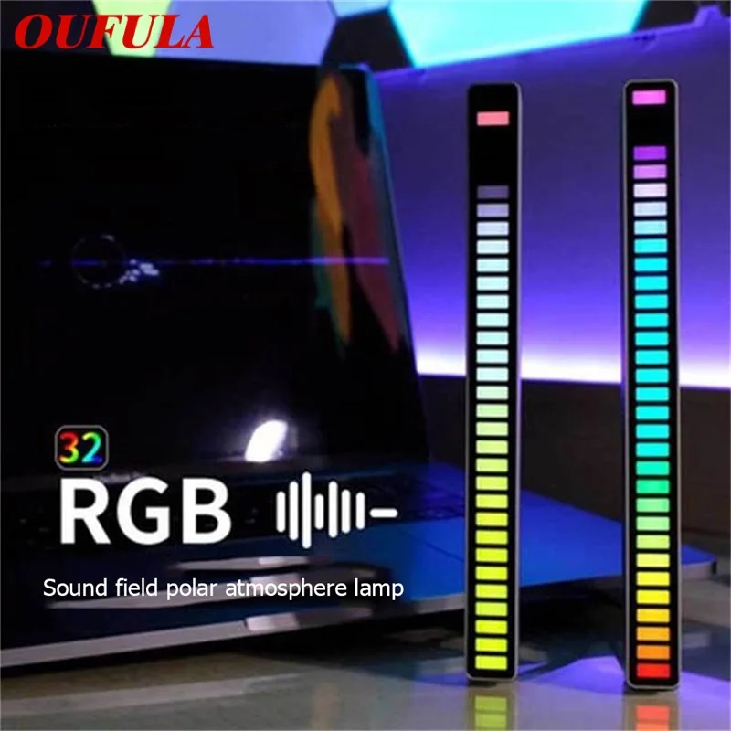 

RGB-лампа OUFULA с голосовым управлением, индуксветильник лампа для звука, креативная Автомобильная музыкальная лампа, атмосферное украшение д...