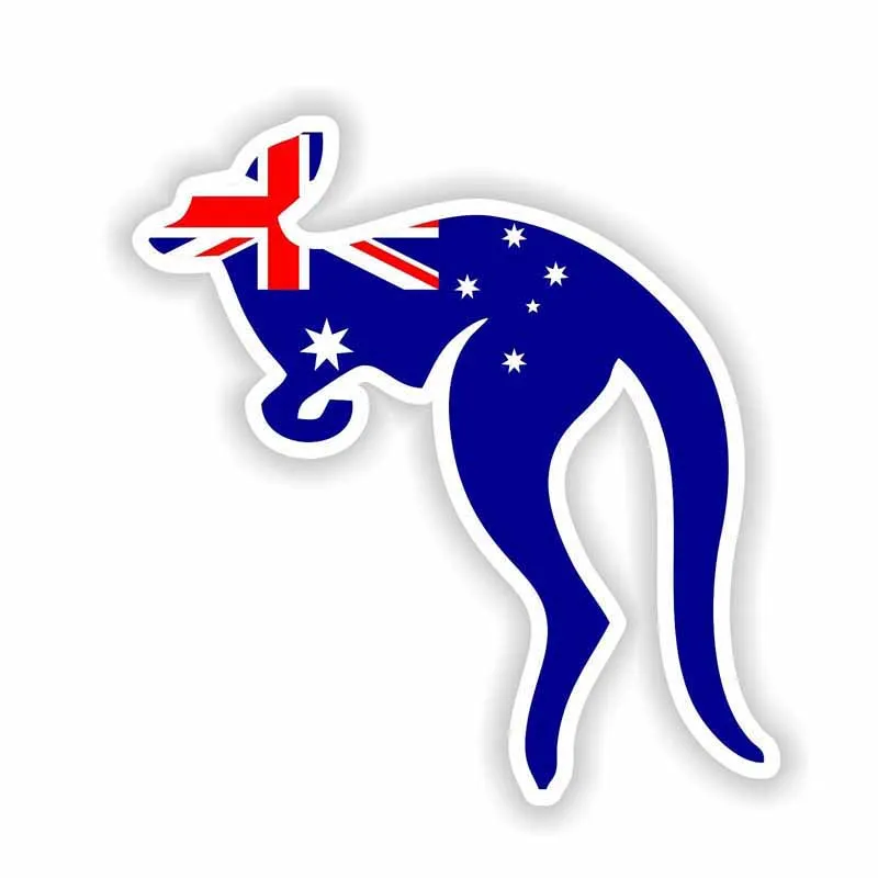 

12.4cm * 11.7cm Animal Australia Flag Kangaroo Car Sticker Reflective PVC Waterproof Sunscreen Decals