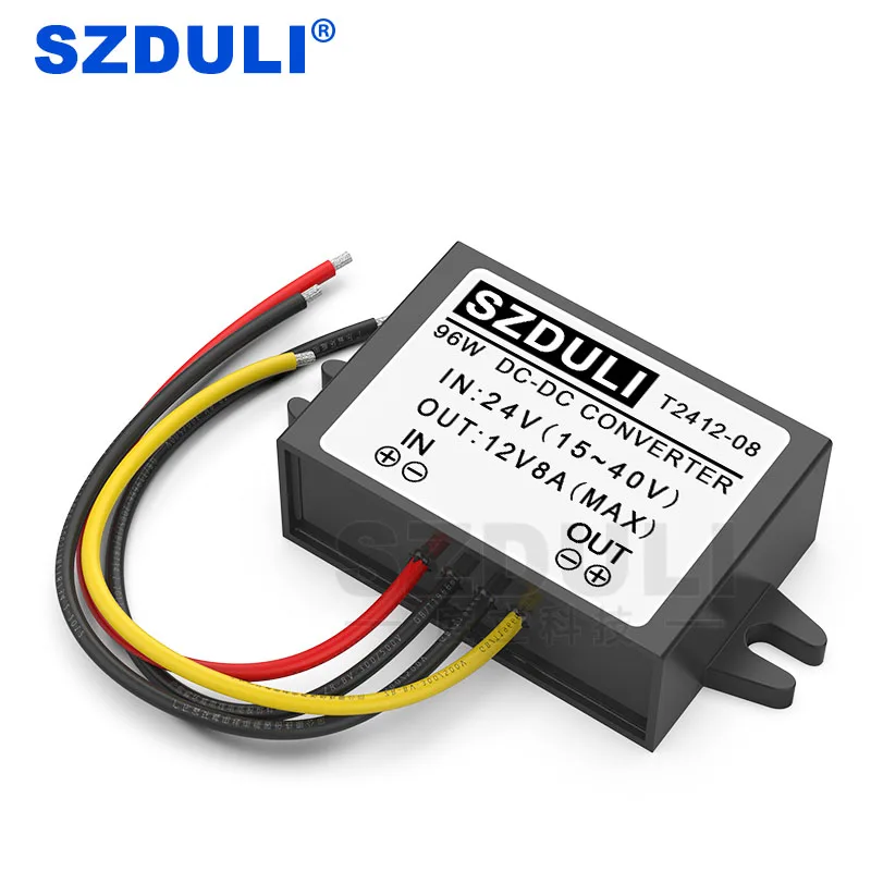 High quality 24V to 12V 8A DC regulator 24V to 12V reducer 24V to 12V DC voltage converter SZDULI