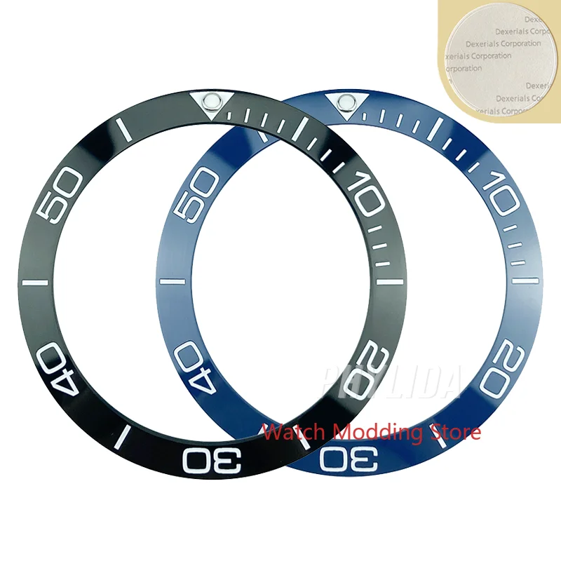 38 мм черно сине белые керамические вставки в рамку с принтом для нового CONQUEST Style