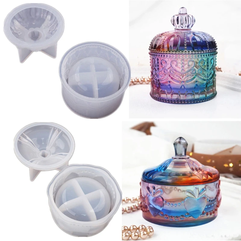 

Storage Box Resin Casting Mold with Lids Kit Jewelry Candy Jar Silicone Mold Container Epoxy Resin Silicone Mold