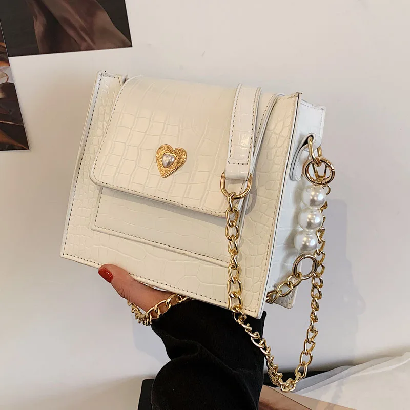 

Gold Chain Crossbody Messenger Bag for Women 2021 Summer Luxury Brand Shoulder Handbags Female Travel High Quality