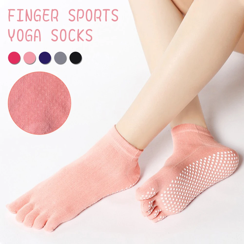 

Yoga Socks Full Toe Non-Slip Enhance Grips Low Rise Five Toe Socks for Yoga Pilates Barre Dance Ballet Fitness Non-slip Socks