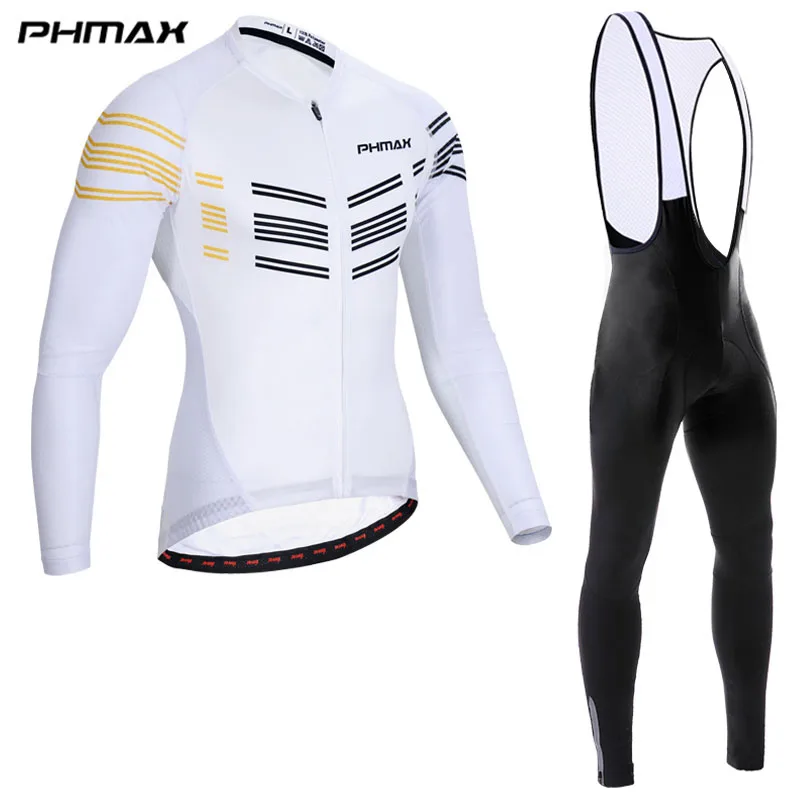 PHMAX длинный рукав Pro Велоспорт Джерси набор одежда для гоночного велосипеда Maillot