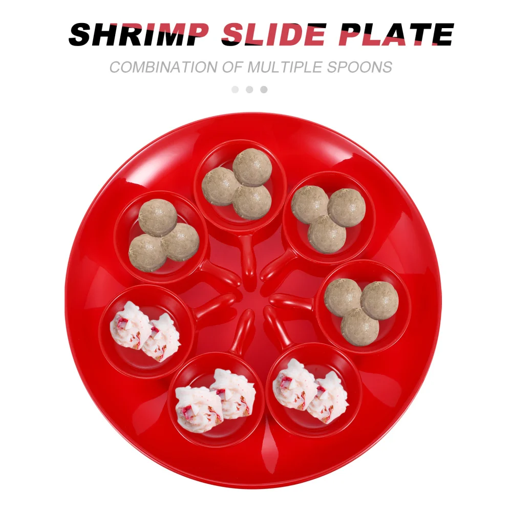 

1 Set of Simple Storage Plate Anti-crack Meat Spoons Caviar Plate (Red)